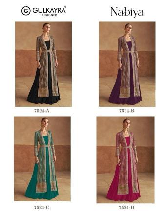 GULKARYA DESIGNER NABIYA 7524 COLORS WHOLESALE DEALERS OF GOWN IN MUMBAI