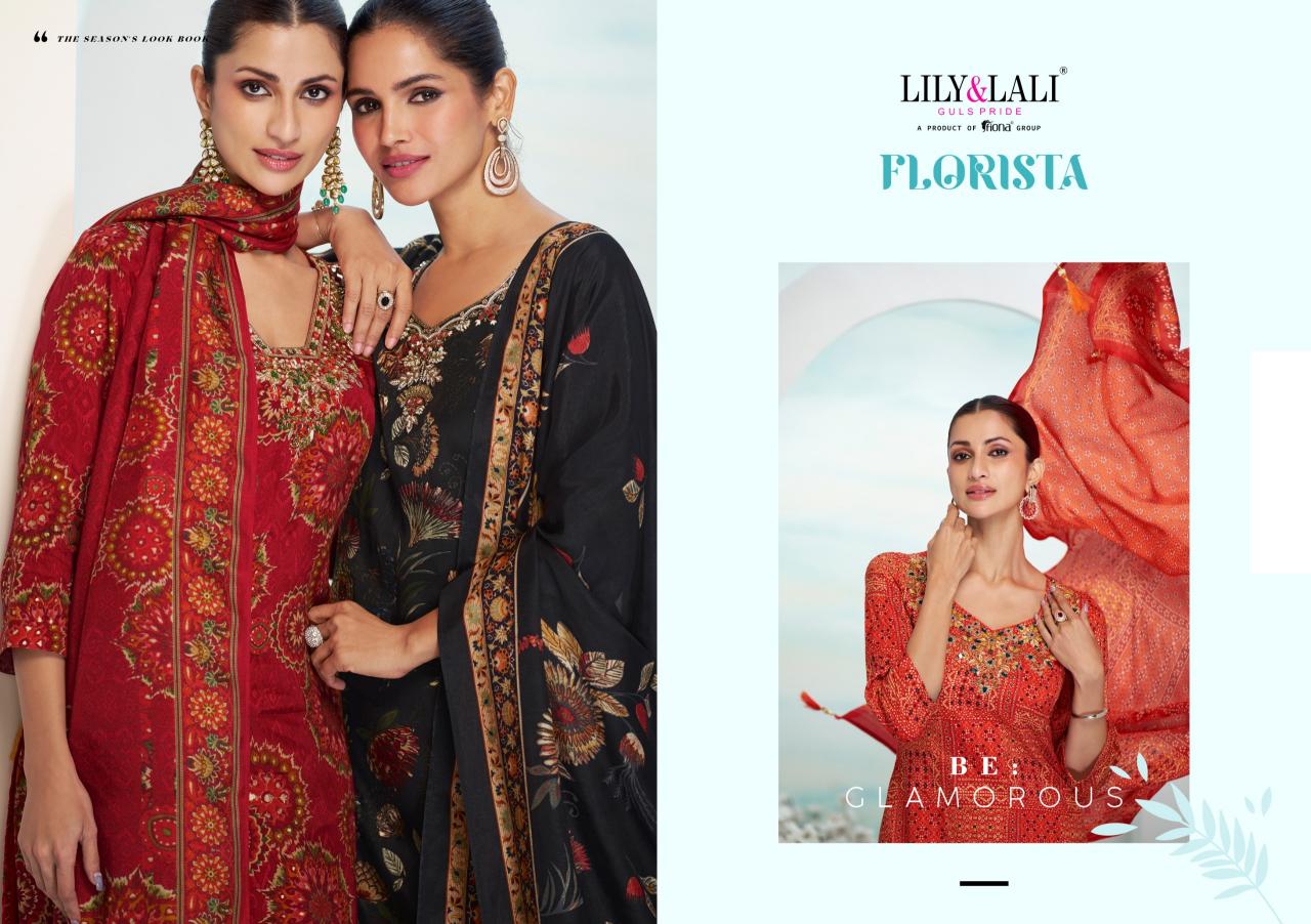 LILI & LALI FLORISTA MIRROR HANDWORK KURTI PANT DUPATTA SET SUPPLIER OF LADIES KURTIS