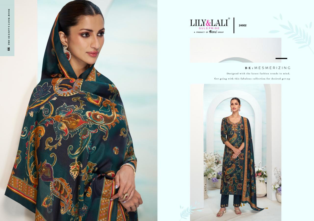 LILI & LALI FLORISTA MIRROR HANDWORK KURTI PANT DUPATTA SET SUPPLIER OF LADIES KURTIS