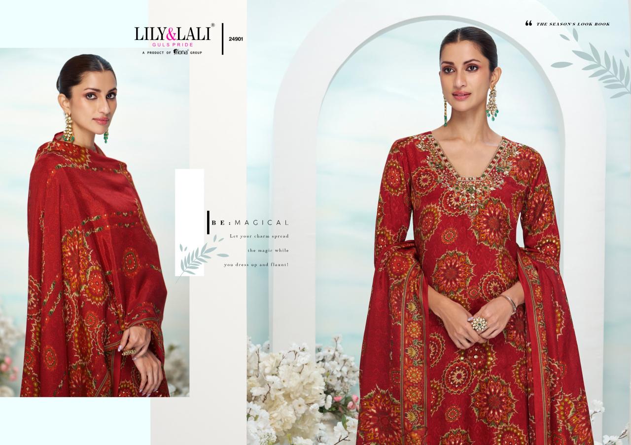 LILI & LALI FLORISTA MIRROR HANDWORK KURTI PANT DUPATTA SET SUPPLIER OF LADIES KURTIS