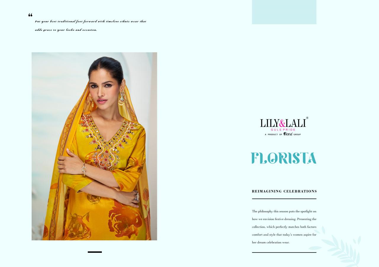 LILI & LALI FLORISTA MIRROR HANDWORK KURTI PANT DUPATTA SET SUPPLIER OF LADIES KURTIS