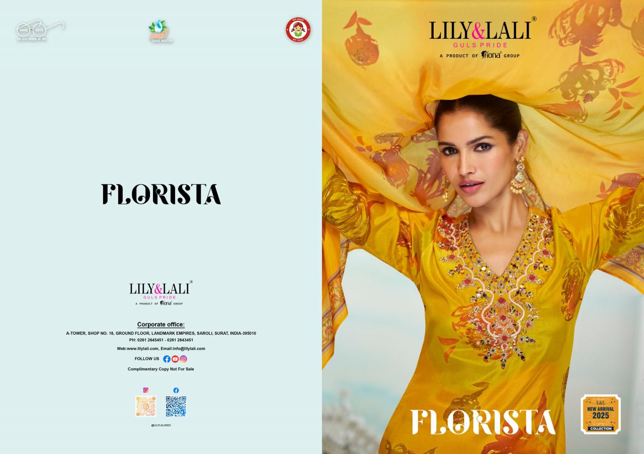 LILI & LALI FLORISTA MIRROR HANDWORK KURTI PANT DUPATTA SET SUPPLIER OF LADIES KURTIS