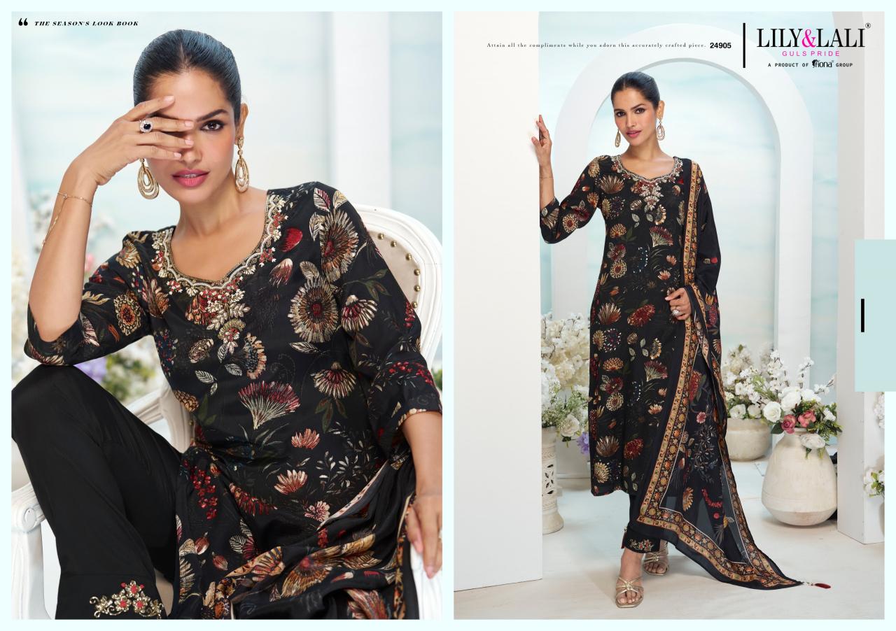 LILI & LALI FLORISTA MIRROR HANDWORK KURTI PANT DUPATTA SET SUPPLIER OF LADIES KURTIS
