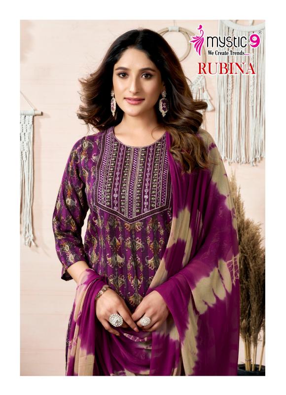 MYSTIC 9 RUBINA VOL 8 RAYON DULPATTA STRAIGHT CUT WHOLESALE CATALOGUE