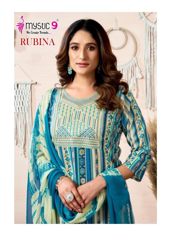 MYSTIC 9 RUBINA VOL 8 RAYON DULPATTA STRAIGHT CUT WHOLESALE CATALOGUE