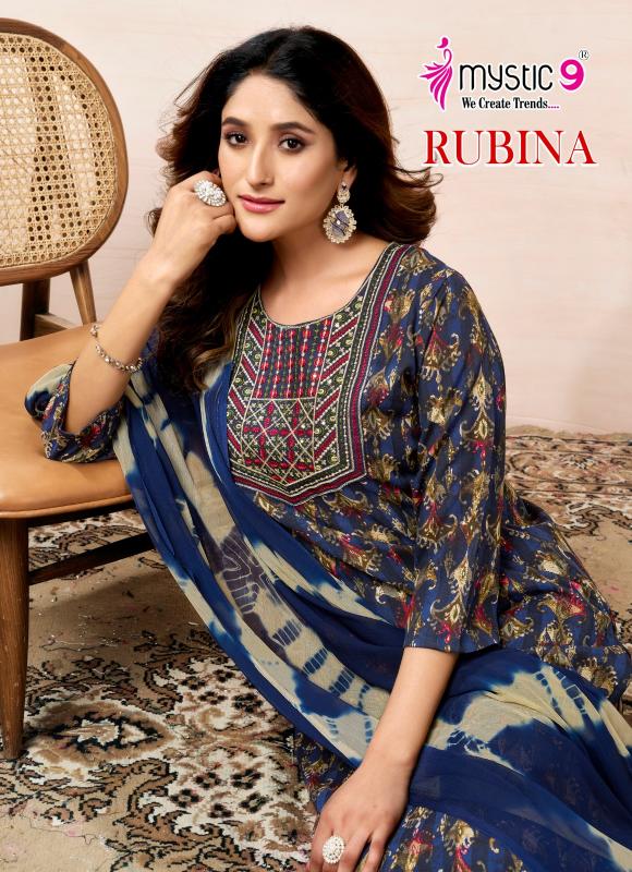 MYSTIC 9 RUBINA VOL 8 RAYON DULPATTA STRAIGHT CUT WHOLESALE CATALOGUE