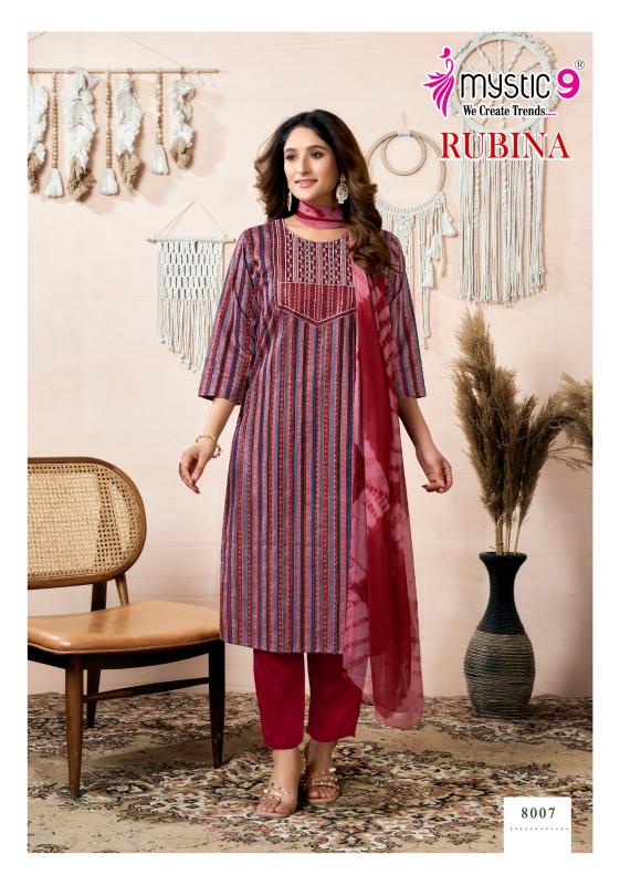 MYSTIC 9 RUBINA VOL 8 RAYON DULPATTA STRAIGHT CUT WHOLESALE CATALOGUE