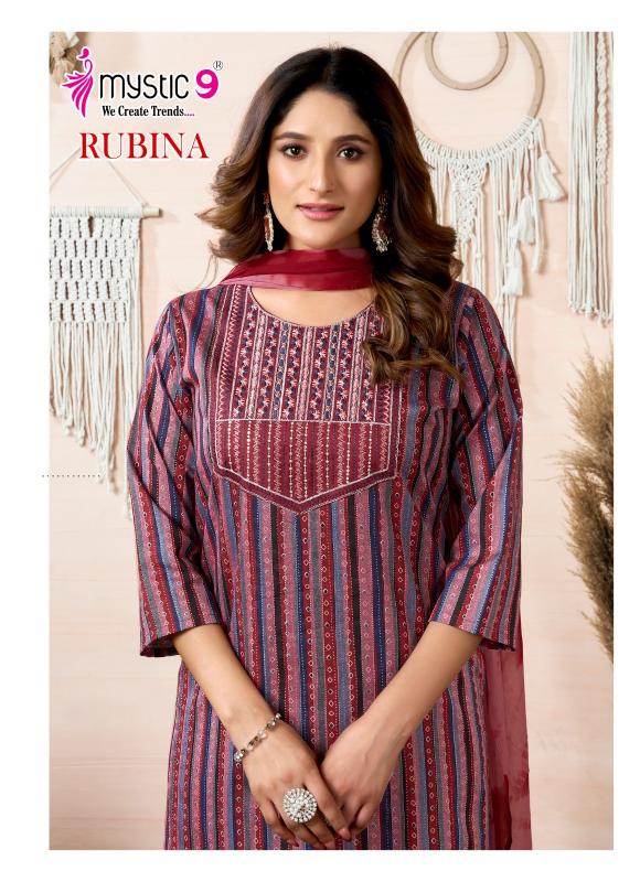 MYSTIC 9 RUBINA VOL 8 RAYON DULPATTA STRAIGHT CUT WHOLESALE CATALOGUE