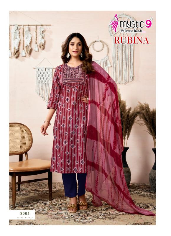 MYSTIC 9 RUBINA VOL 8 RAYON DULPATTA STRAIGHT CUT WHOLESALE CATALOGUE