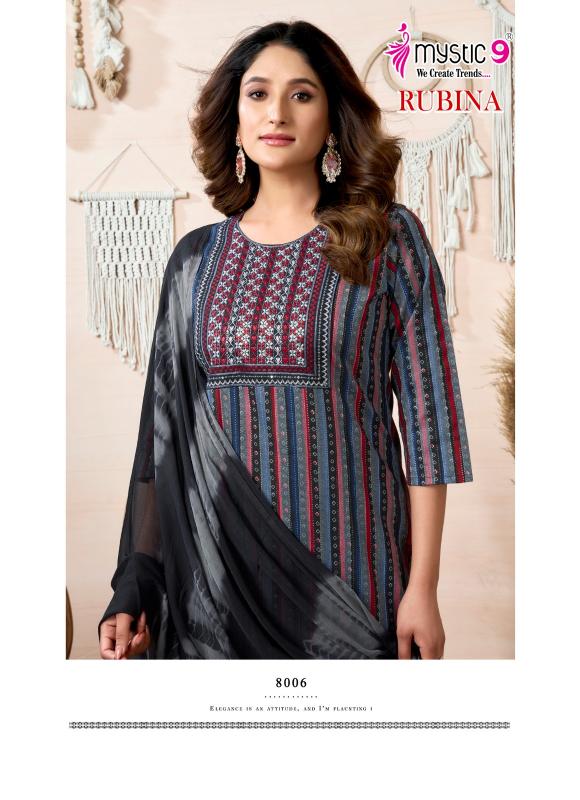 MYSTIC 9 RUBINA VOL 8 RAYON DULPATTA STRAIGHT CUT WHOLESALE CATALOGUE