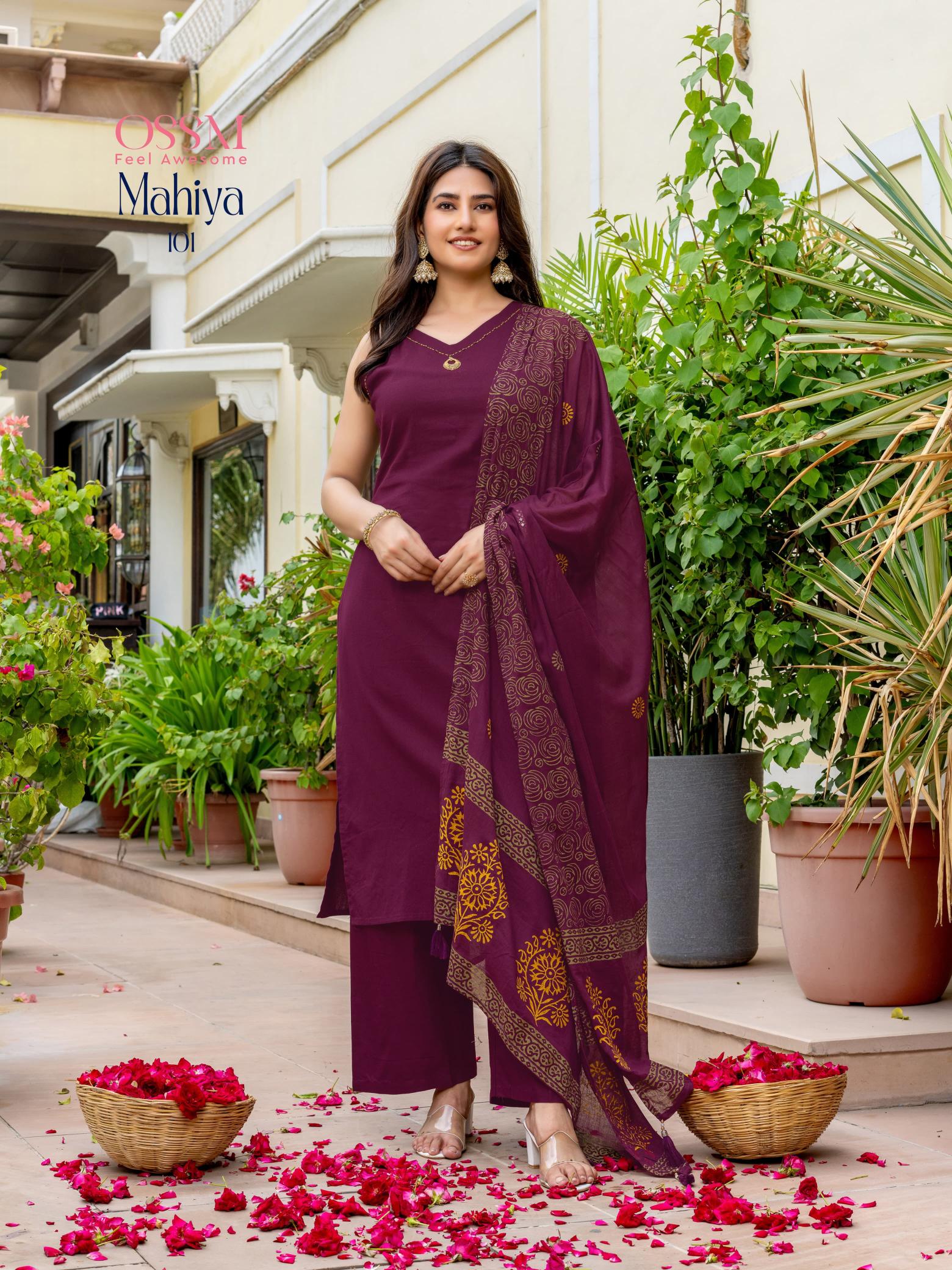 OSSM MAHIYA CORD PLAZZO SET WITH DUPATTA KURTI SET SUPPLIER IN MUMBAI