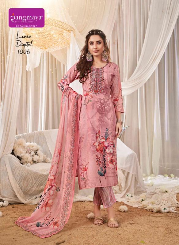RANGMAYA LINEN DIGITAL KURTI PANT SET BRANDED KURTIS MANUFACTURERS IN BANGALORE