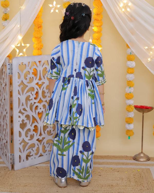 SUMMER SPECIAL TINY KIDS FLORAL PRINT KURTI PANT SET SURAT KURTI WHOLESALE MARKET