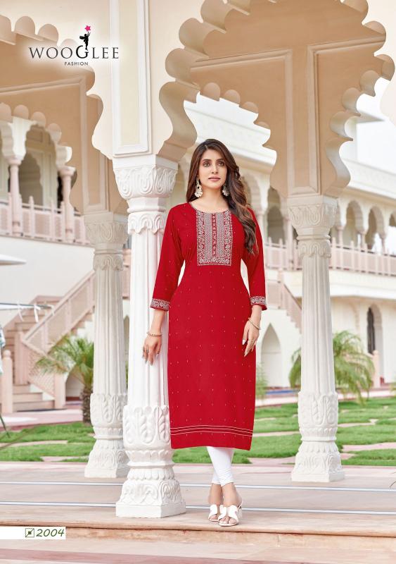 WOOGLEE CHITRA RAYON HANDWORK BEST KURTI BRANDS IN INDIA