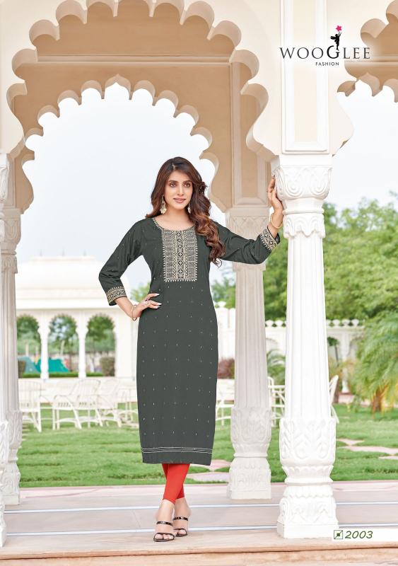 WOOGLEE CHITRA RAYON HANDWORK BEST KURTI BRANDS IN INDIA
