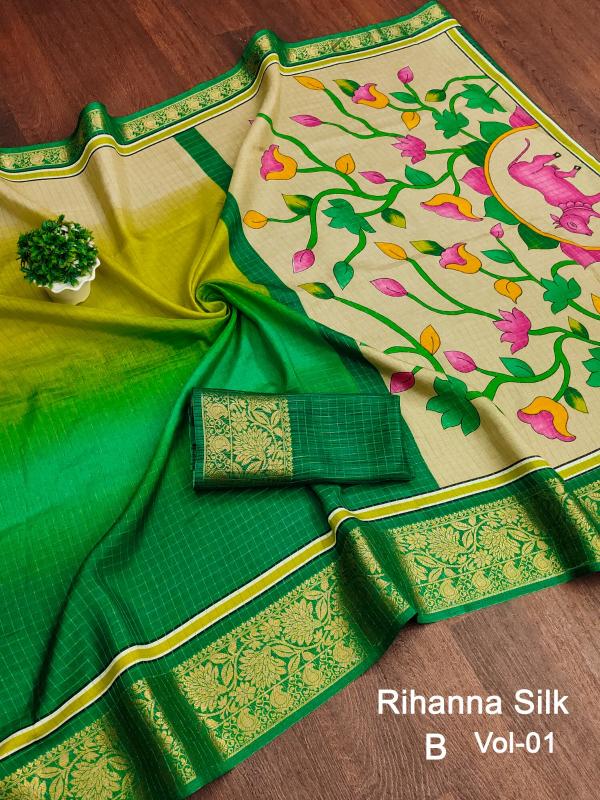 Beautiful venkatagiri silk sarees with zari border kalamkari pallu wholesale sarees in surat with low price