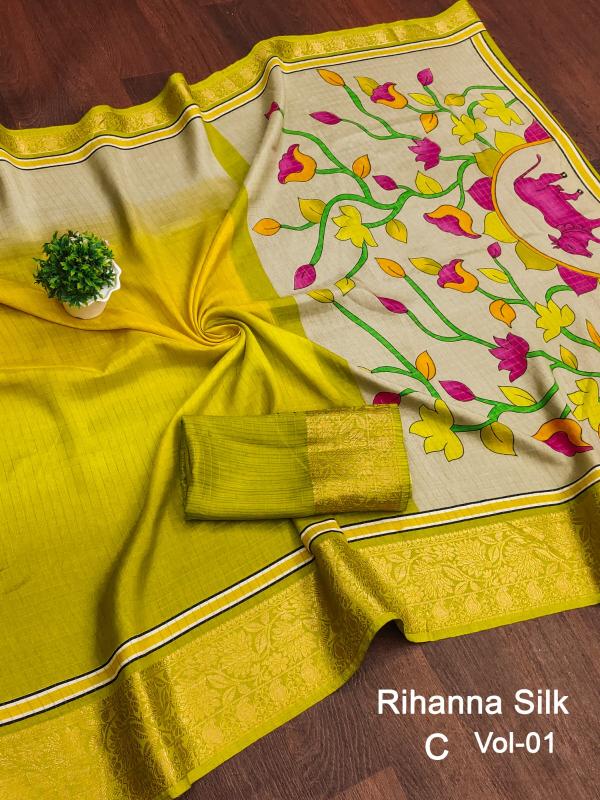 Beautiful venkatagiri silk sarees with zari border kalamkari pallu wholesale sarees in surat with low price