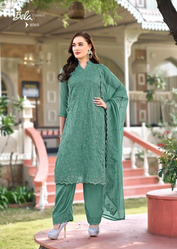 Bela fashion rumi orgenza designer surat dress material wholesale market online