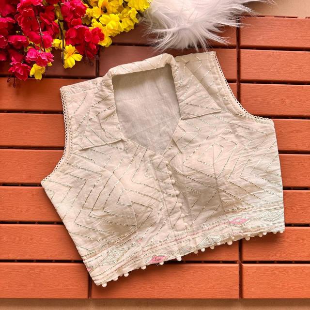 Blousewala khadi embroiddery seq work surat saree market