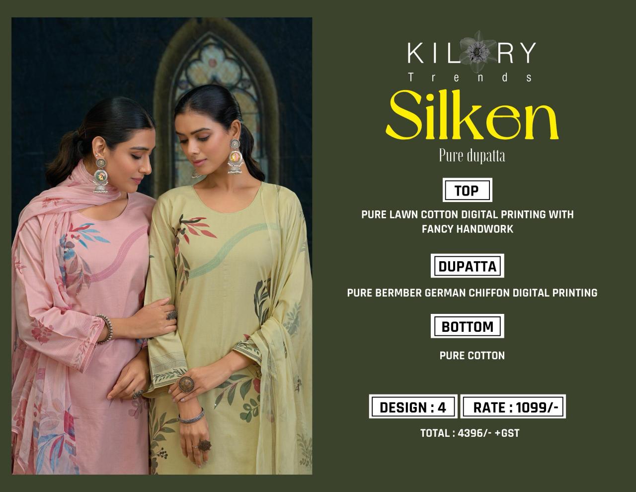 KILORY Silken LWAN COTTON dress material wholesale market online surat