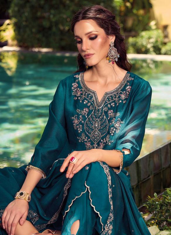 Lady leela noor 2 shimmer vichitra fabric branded kurtis wholesale online