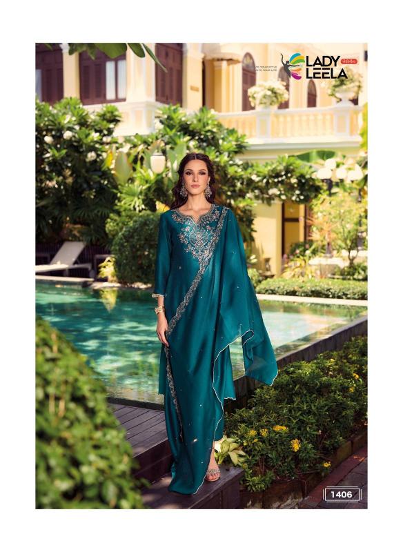 Lady leela noor 2 shimmer vichitra fabric branded kurtis wholesale online