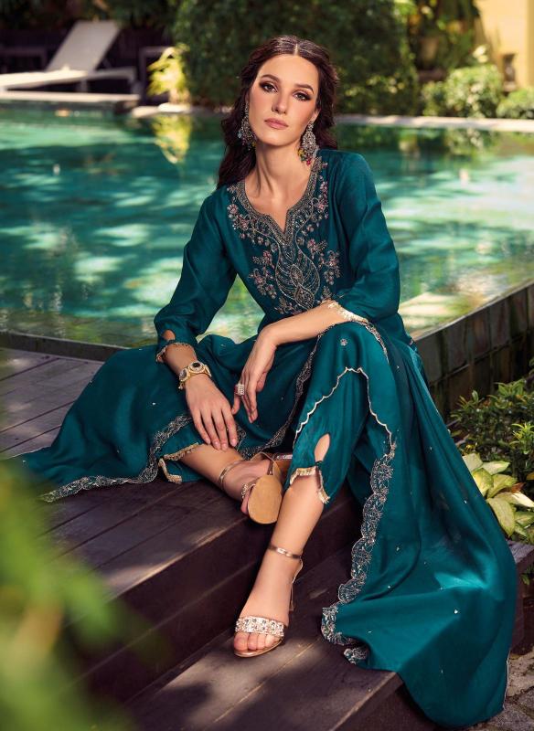 Lady leela noor 2 shimmer vichitra fabric branded kurtis wholesale online