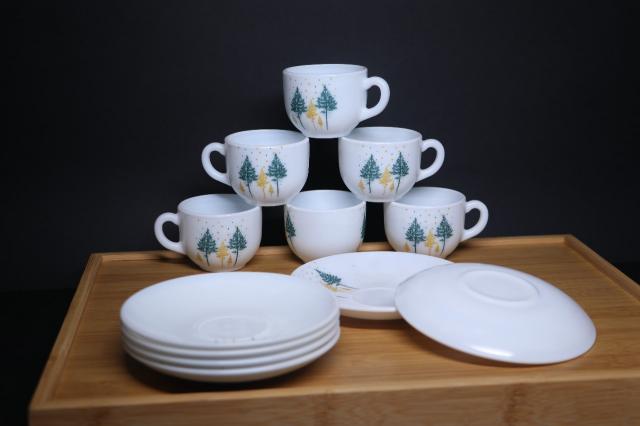 MG Royale Pine Cup & Saucer Set Elegant Forest-Inspired Design kitchen products wholesale India