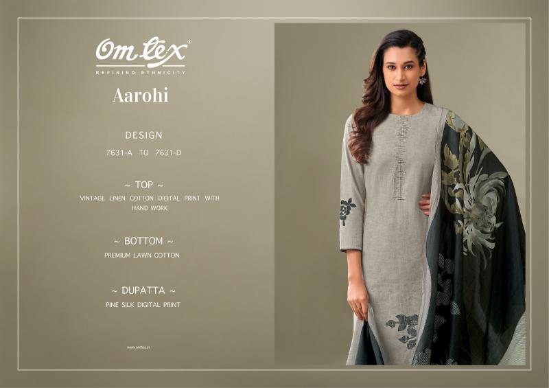 Omtex aarohi vintage linen cotton digital print pakistani salwar kameez wholesale