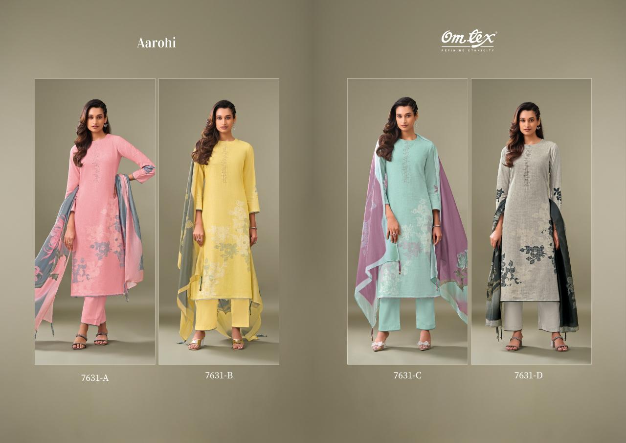 Omtex aarohi vintage linen cotton digital print pakistani salwar kameez wholesale