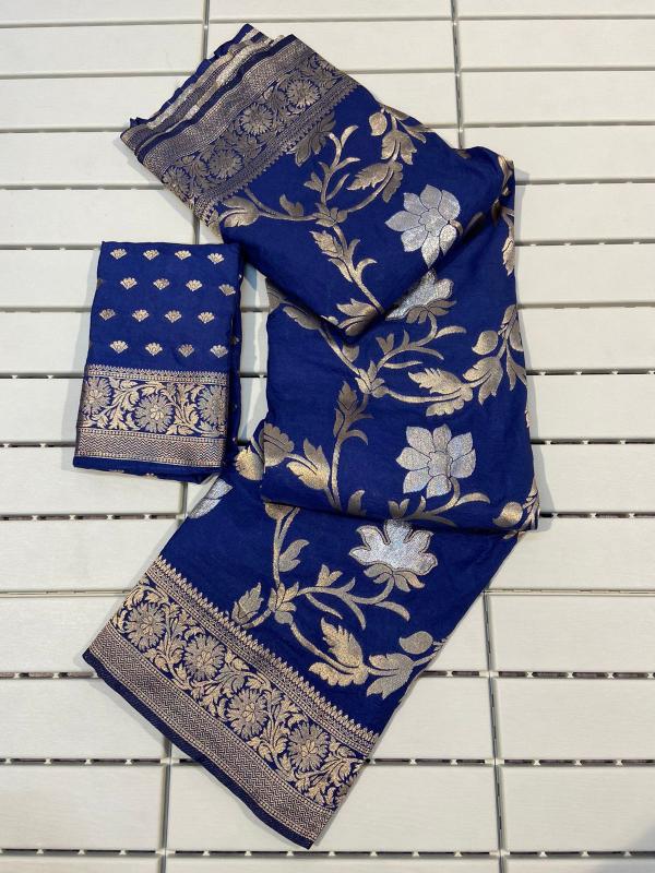 Pure Soft Khadi Georgette Silk Saree & pallu with blouse wholesale saree market in surat with price