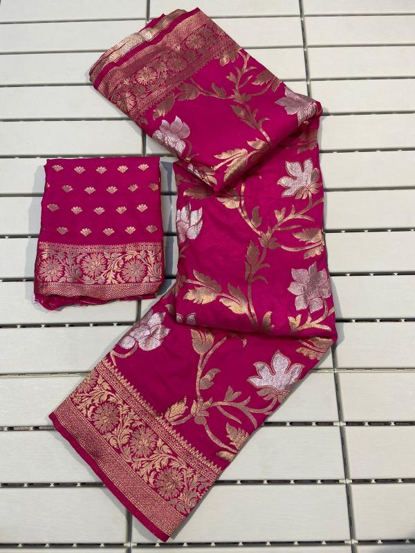 Pure Soft Khadi Georgette Silk Saree & pallu with blouse wholesale saree market in surat with price