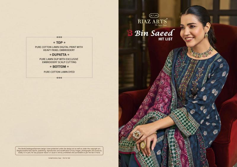 Riaz arts bin saeed hitlist cotton wholesale market in mumbai for dress materials