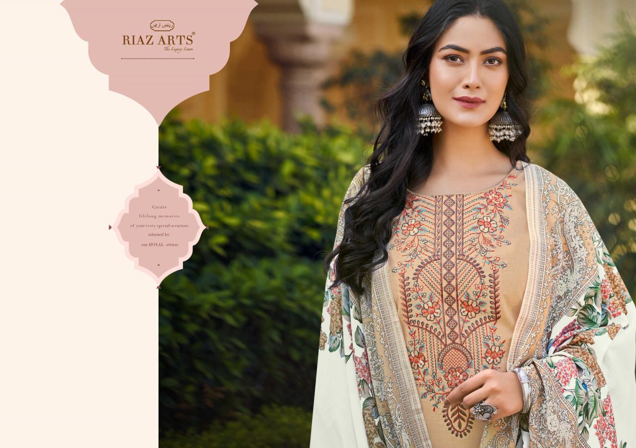Riaz arts musafir karachi lawn camric digital print wholesale market in mumbai for dress materials