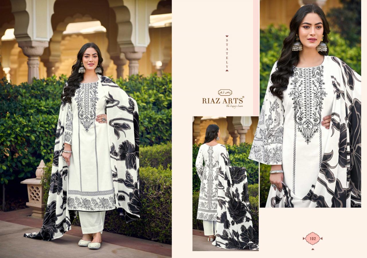 Riaz arts musafir karachi lawn camric digital print wholesale market in mumbai for dress materials