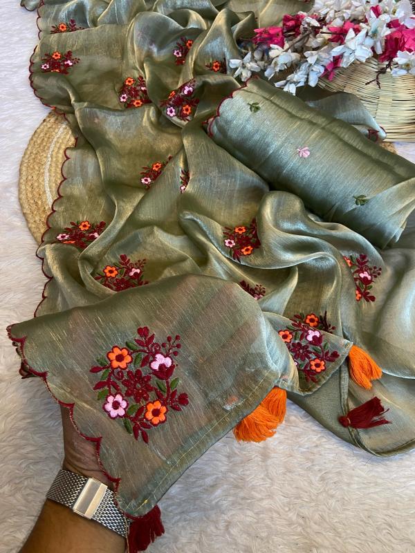 Shree balaji exclusive embroidery work surat saree wholesale market 