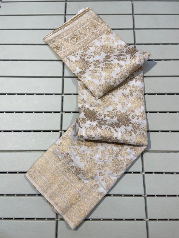  Soft khadi georgette silk with rich zari pallu fancy border with blouse surat saree wholesale market