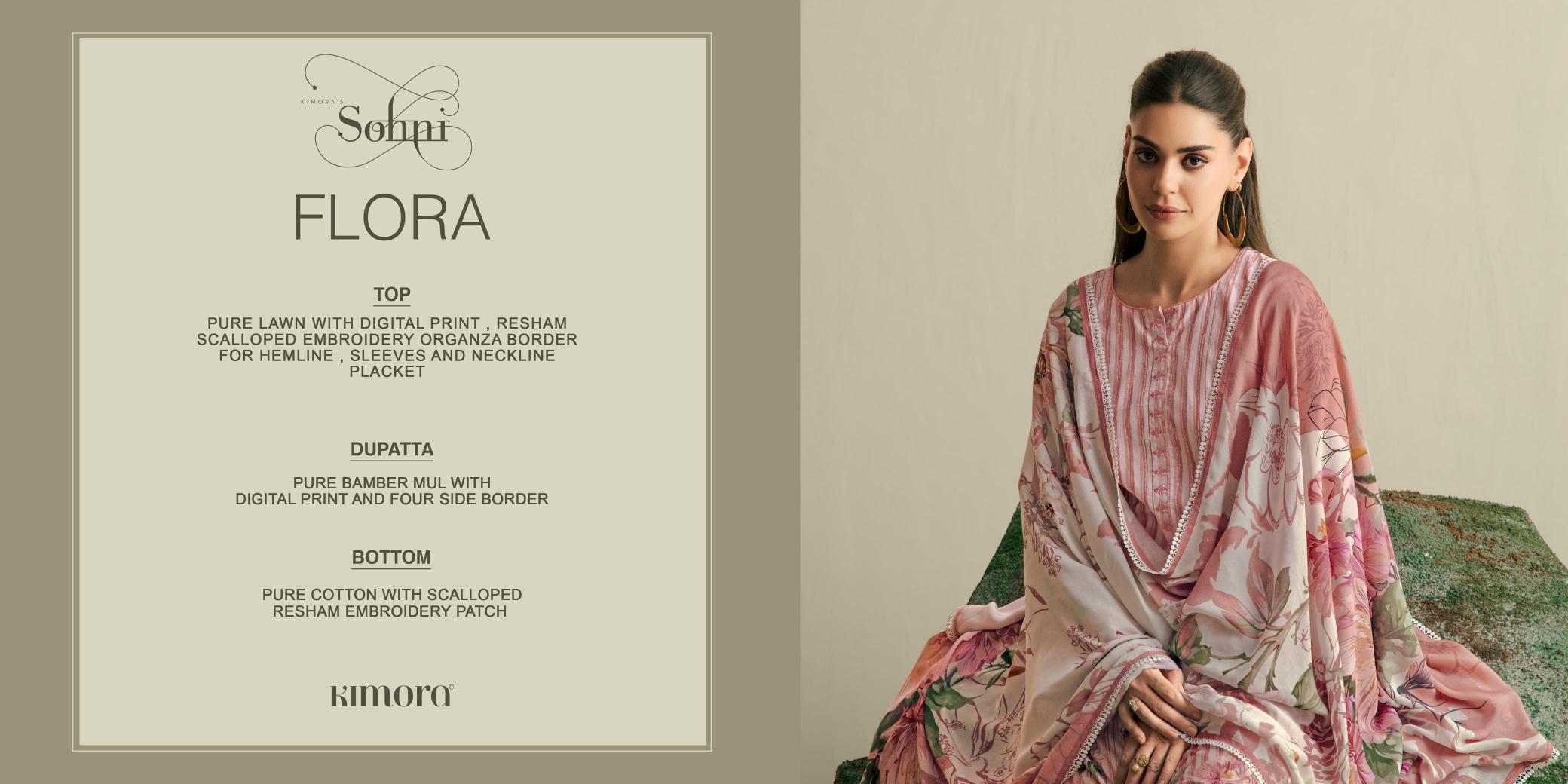 Sohani flora vol -17 kimora digital printed wholesale market in mumbai for dress materials