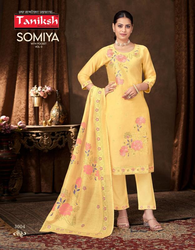 Taniksh somiya vol 3 roman embroidery work top bottom dupatta premium kurti brands