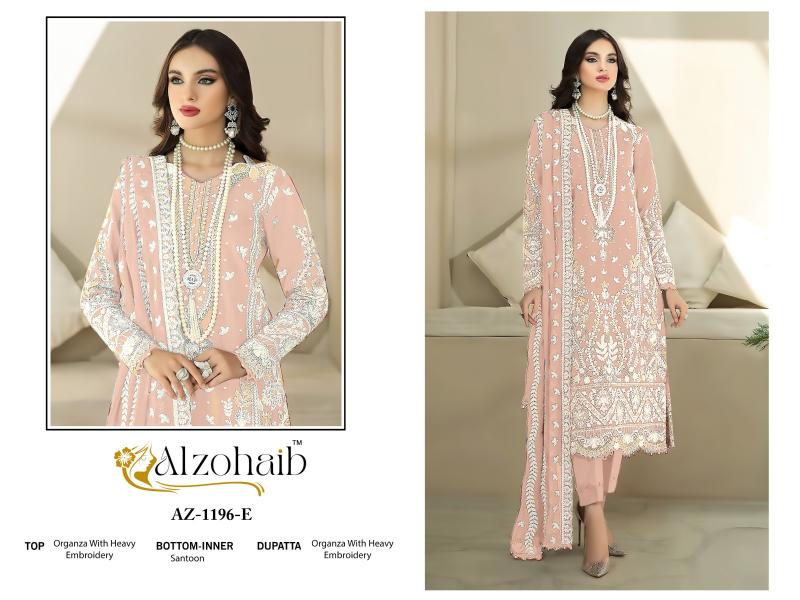Alzohaib aafa organza with work wholesale market in mumbai for dress materials