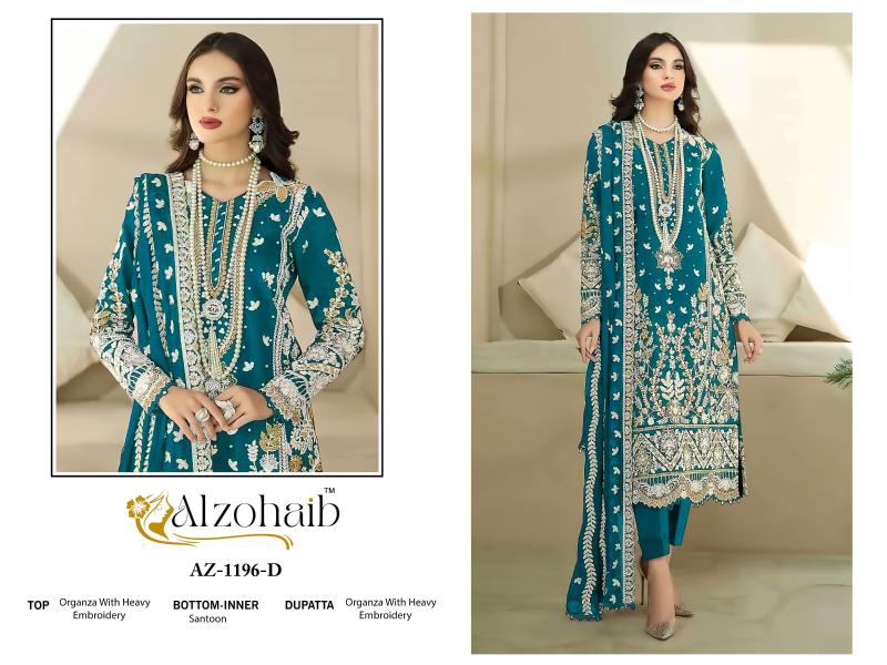 Alzohaib aafa organza with work wholesale market in mumbai for dress materials