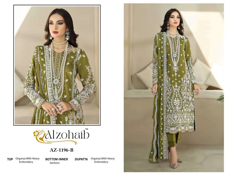 Alzohaib aafa organza with work wholesale market in mumbai for dress materials