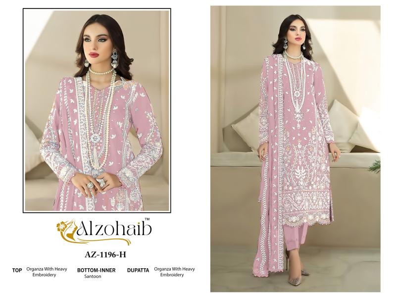 Alzohaib aafa organza with work wholesale market in mumbai for dress materials