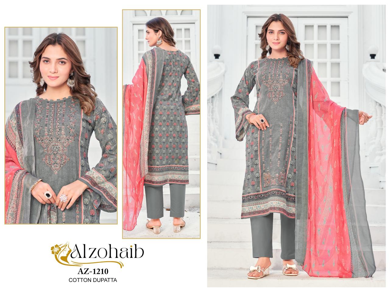 Alzohaib ruaab vol 1 cotton print wholesale market in mumbai for dress materials