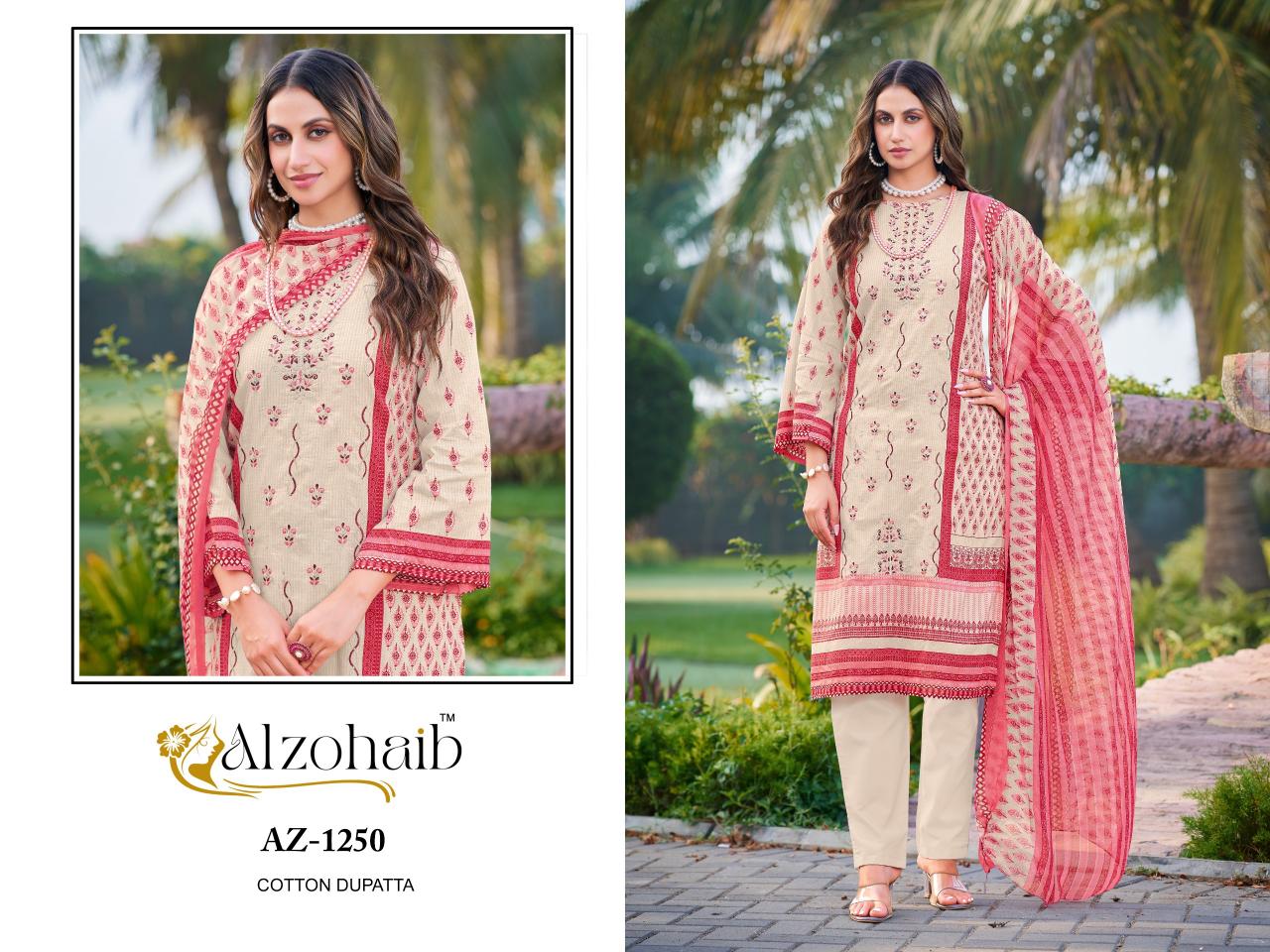 Alzohaib ruaab vol 1 cotton print wholesale market in mumbai for dress materials