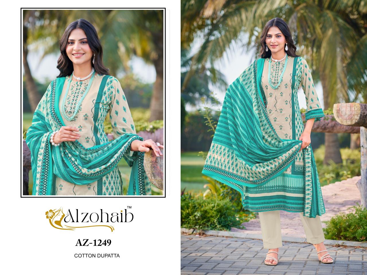 Alzohaib ruaab vol 1 cotton print wholesale market in mumbai for dress materials