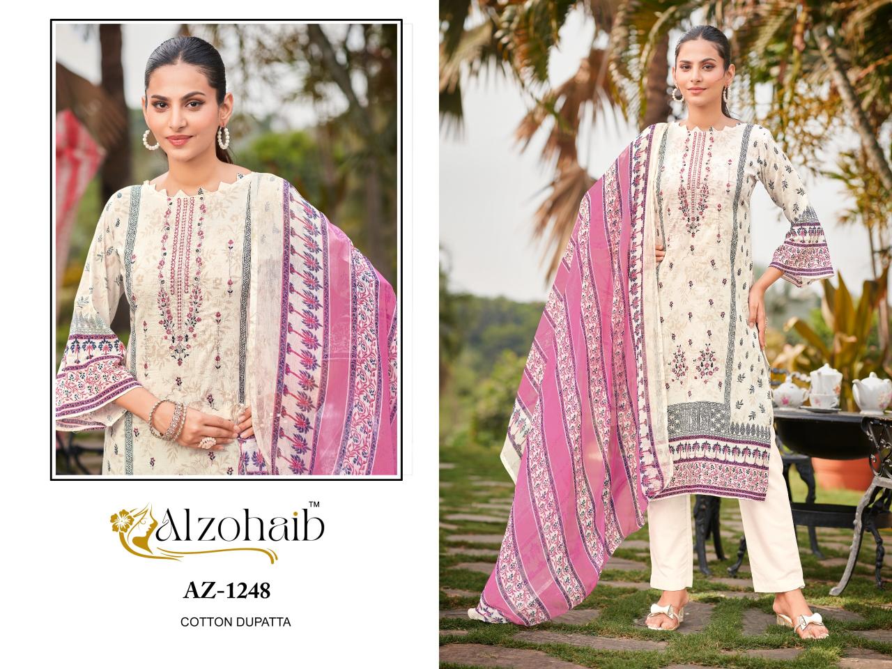Alzohaib ruaab vol 1 cotton print wholesale market in mumbai for dress materials