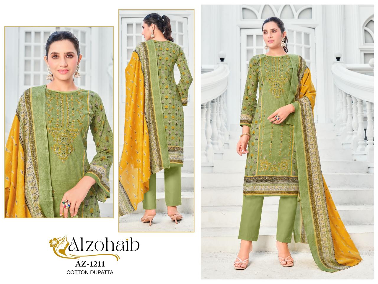 Alzohaib ruaab vol 1 cotton print wholesale market in mumbai for dress materials
