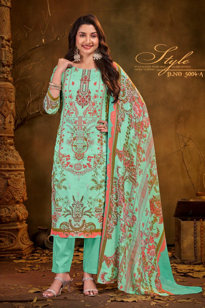 Bipson prints gulnaaz cotton kashmiri print wholesale market in mumbai for dress materials