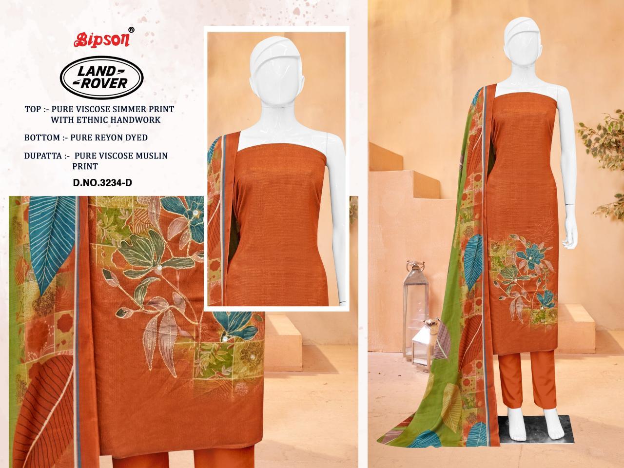 Bipson prints land rover 3234 viscose simmer print wholesale market in mumbai for dress materials
